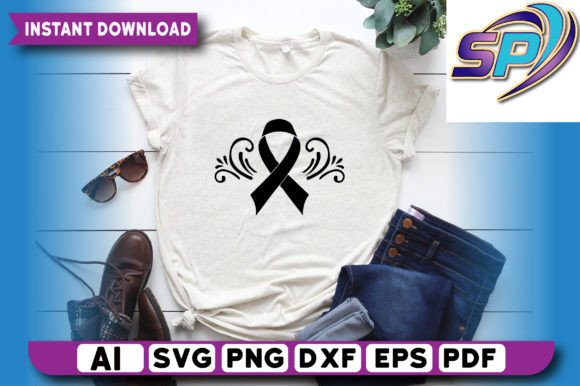 Cancer Awareness Monogram T Shirt Design: Graphics & Print Templates