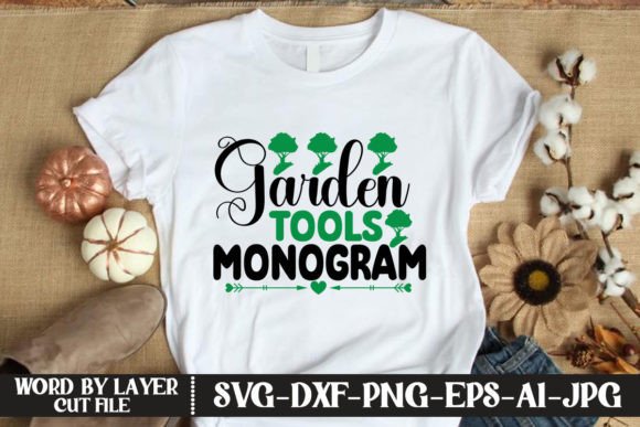 Garden Tools Monogram SVG CUT FILE