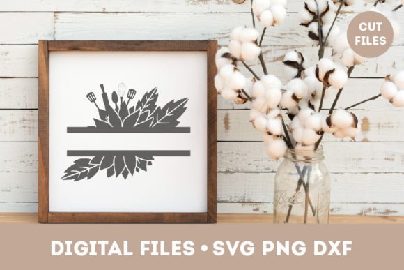 Kitchen Decor Svg, Split Monogram Svg