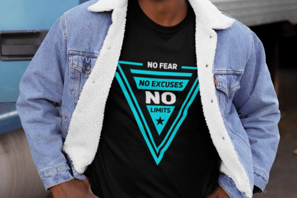 NO FEAR NO EXCUSES NO LIMITS Graphics for T-Shirt Designs