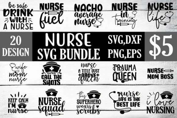 Nurse Svg Bundle for T-Shirt Designs