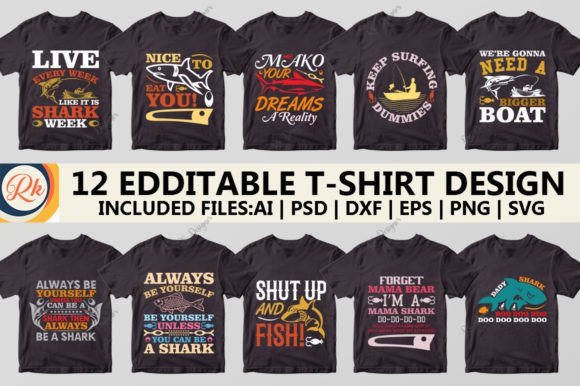 Shark T‑shirt Design Graphics for T-Shirt Designs