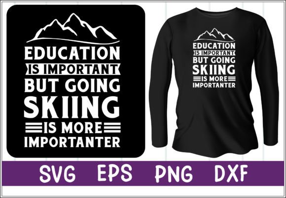 Skiing Graphics for T-Shirt Designs